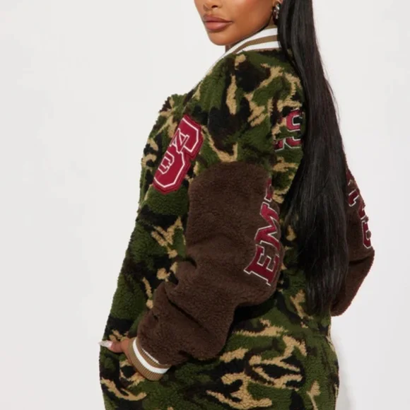 Camo Varsity Bomber Jacket - Picture 5 of 8